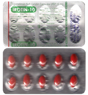 Manufacturers Exporters and Wholesale Suppliers of Irotin 10mg (Isotretinoin Softgel Capsule) Chandigarh 